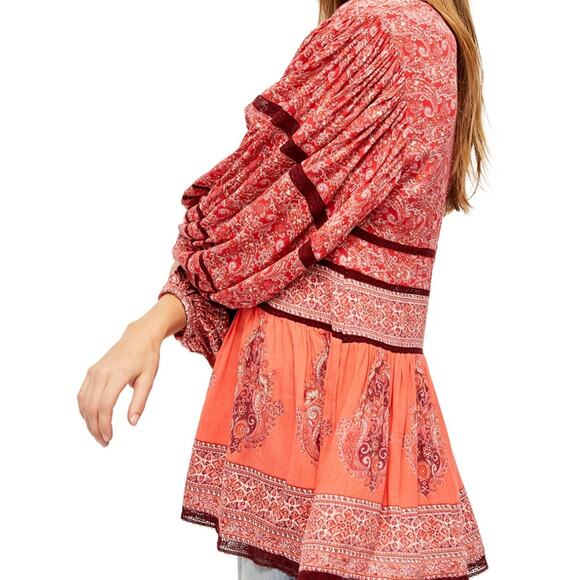 NEW Free People Top Revolve Luna Scarf Printed Tunic /Dress Boho Women's XS/S - Picture 4 of 6
